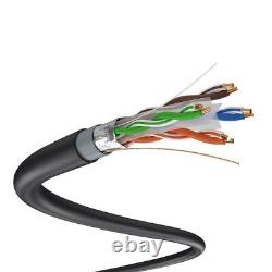 400ft Cat6a Stp Shielded Direct Burial Cable 23awg Solid Copper Wire 550mhz
