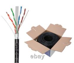 500FT CAT6 FTP Outdoor Ethernet Cable 23AWG UV Rated Direct Burial Solid Wire