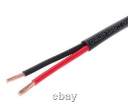 500FT Outdoor Speaker Cable 16/2 Black UV 16AWG Direct Burial Wire Audio Bulk