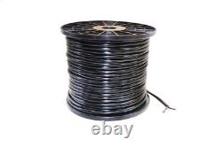 500FT Outdoor Speaker Cable 16/2 Black UV 16AWG Direct Burial Wire Audio Bulk NE