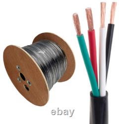 500ft Audio Speaker Cable 14AWG 14/4 Outdoor Heavy Duty Direct Burial Wire Black