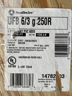 60' 6/3 UF-B WG Southwire Underground Feeder Direct Burial Copper Wire/Cable 59