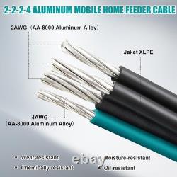 Aluminum Direct Burial Wire 100' 4-Core 600V for Mobile Home Power Supply