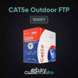 CAT5 FTP 1000FT OUTDOOR 23AWG Solid Direct Burial Wire Ethernet Network Cable