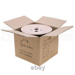 CAT5e OUTDOOR 500ft/1000ft Ethernet Cable UTP/FTP Solid Direct Burial Wire LOT