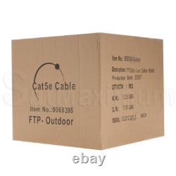 CAT5e OUTDOOR 500ft/1000ft Ethernet Cable UTP/FTP Solid Direct Burial Wire LOT