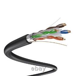 CAT6 1000ft F/ UTP Outdoor Cable Direct Burial 55Mhz Waterproof Wire HDPE