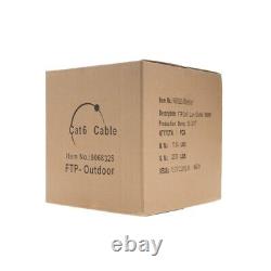 CAT6 Outdoor Cable FTP 23AWG Ethernet Solid Wire UV Rated Direct Burial 1000FT