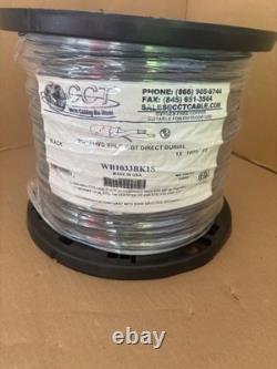 CCT Cable WB1033BK1S, 18/2 Stranded Direct Burial Wire, Black 1000ft Shielded