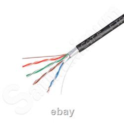 Cat5e 500FT Shielded FTP Outdoor Ethernet Cable 24AWG Solid Direct Burial Wire