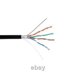 Cat5e OUTDOOR Cable FTP 24AWG Ethernet Solid Wire UV Rated Direct Burial 1000ft