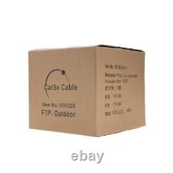 Cat5e OUTDOOR Cable FTP 24AWG Ethernet Solid Wire UV Rated Direct Burial 1000ft