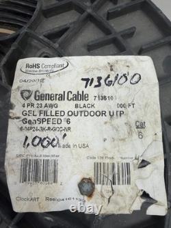 Cat6 Cable 1000ft Outdoor Waterproof Direct Burial Ethernet 23AWG Solid Copper