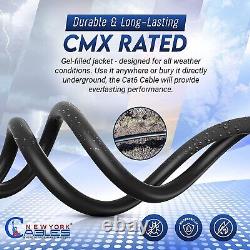 Cat6 Cable 1000ft Outdoor Waterproof Direct Burial Ethernet 23AWG Solid Copper