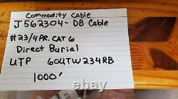 Commodity Cable J562304-DB Direct Burial 60UTW234RB UTP #23pr. Cat 6 1000Ft