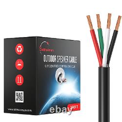 Copper Outdoor Speaker Wire Direct Burial Audio Cable UV Resistant OFC Box Lot