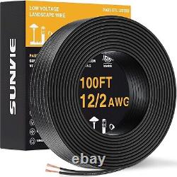 Direct Burial 100FT 12 AWG Copper Landscape Lighting Wire Moisture Resistant