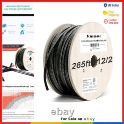 Direct Burial Wire 12 AWG 2 Conductor 265ft Low Voltage Landscape Lighting Cable