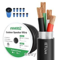 FIRMERST 14/4 Direct Burial Outdoor Shielded Speaker Wire, Waterproof Connectors FIRMERST 14/4 Direct Burial Outdoor Shielded Speaker Wire, Waterproof Connectors