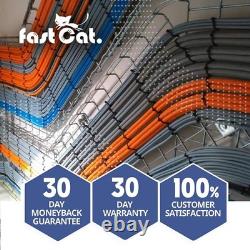 Fast Cat. Cat6 Direct Burial Outdoor CMX Cable, Waterproof, 23AWG Solid Bare C