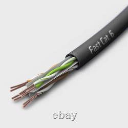 Fast Cat. Cat6 Direct Burial Outdoor Rated CMX Cable, Waterproof, 23AWG Solid Bar