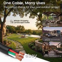 GEARit 16 Gauge Outdoor Speaker Wire 250 ft 4-Conductor OFC Direct Burial