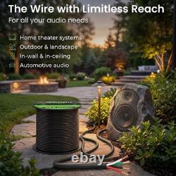 GEARit 16 Gauge Outdoor Speaker Wire 250 ft 4-Conductor OFC Direct Burial