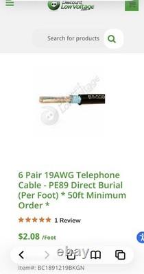 GEN CABLE PE89 Telephone Cable 6 Pair 19 AWG Direct Burial 750 ft Spool