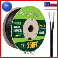 GREATIDE 14/2 Voltage Landscape Lighting Wire, Outdoor Direct Burial Cable, 14