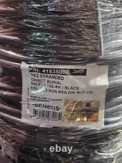 Genesis 41535008 Direct Burial Fire Alarm Cable 14/2 Stranded 500 ft. Black