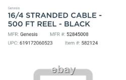 Gensis 16/4 Stranded Direct Burial Wire, 52845008 500' Black