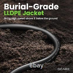 High-Speed 250ft Cat6 Ethernet Cable Direct Burial, UV Resistant for Outdoors