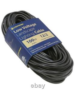 Listed 100Ft 12/2 Low Voltage Outdoor Cable Copper Stranded Direct Burial