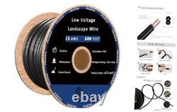 Low Voltage Landscape Lighting Wire Outdoor Direct Burial 500FT 12/2 Black
