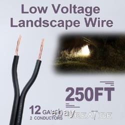 Low Voltage Landscape Lighting Wire, Outdoor Direct Burial Cable, 12/2 250 ft
