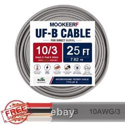 MOOKEERF 25FT 10AWG/3 Direct Burial Wire