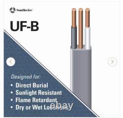 NEW Southwire 10/2 UF-B Wire 50FT Direct Burial 10 Gauge Outdoor