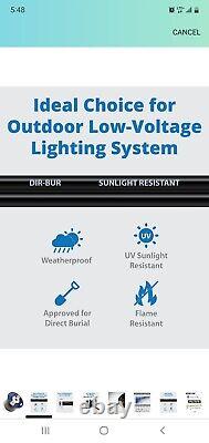 New 500FT 12/2 Low Voltage Landscape Wire outdoor Lighting direct burial cable