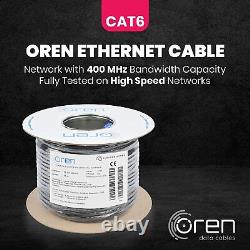 Oren CAT6 Outdoor Ethernet Cable 100M Direct Burial- 23 AWG Pure Copper 400MHz