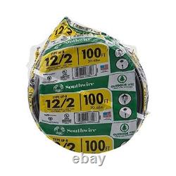 Outdoor 12/2WG UF 100 Ft Coil, Approved for Direct Burial Wiring, 100 ft Wire