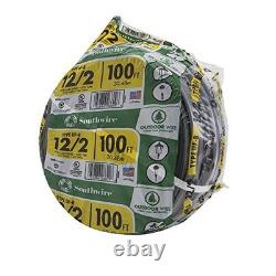Outdoor 12/2WG UF 100 Ft Coil, Approved for Direct Burial Wiring, 100 ft Wire