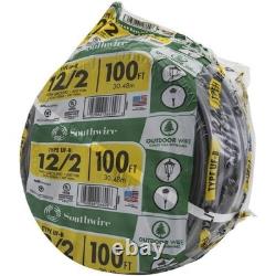 Outdoor Direct Burial Wire 12/2 Gauge UF Cable 100 Ft Moisture Resistant Coil US
