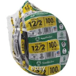 Outdoor Direct Burial Wire 12/2 Gauge UF Cable 100 Ft Moisture Resistant Coil US