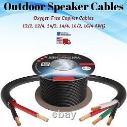 Outdoor Speaker Cable Wire Bulk CL3 Rated Direct Burial Oxygen Free Copper Lot