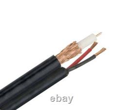 RG59 Outdoor Direct Burial Siamese Coax Cable 18/2 Bare Copper Power Wire 500FT