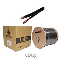RG59 Siamese Coaxial Direct Burial Outdoor Gel Cable 20AWG 95% Braid 1000ft