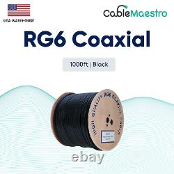 RG6 Coaxial Cable Outdoor Direct Burial 18AWG Dual Shield Wire Satellite Black