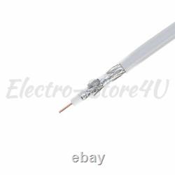 RG6 Coaxial Cable Quad Shield Direct Burial Bulk 18AWG Coax Wire Satellite