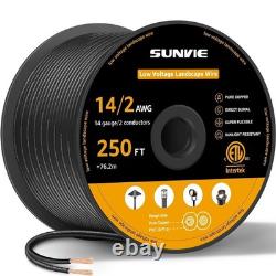 SUNVIE 14/2 Low Voltage Landscape Lighting Wire 250ft Outdoor Burial Cable