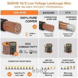 SUNVIE 14/2 Low Voltage Landscape Lighting Wire 250ft Outdoor Burial Cable